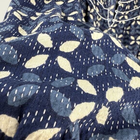 J Jill XL PureJill Limited Edition Elements Collection Blue Floral Boho Pullover - Picture 7 of 12